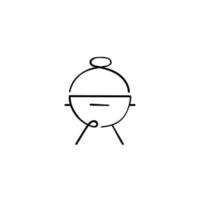 Bbq-Grill-Line-Style-Icon-Design vektor