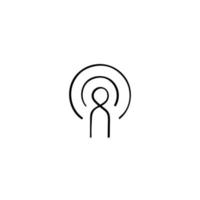 Podcast-Linienstil-Icon-Design vektor