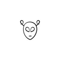 Alien-Linienstil-Icon-Design vektor