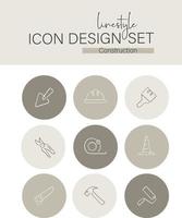 Linestyle-Icon-Design-Set-Konstruktion vektor