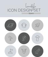 Designbereich für Linienstil-Icons vektor