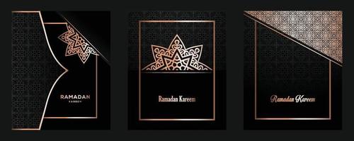 ramadan kareem islamisches goldenes luxuriöses hintergrunddesign. banner, einladung, plakat, karte zur feier des muslimischen gemeinschaftsfestes.