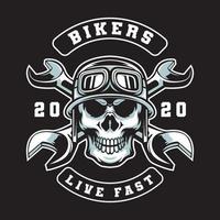 cyklister skalle emblem logotyp vektor