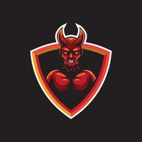 Dämonenkopf-Maskottchen-Logo-Vektor