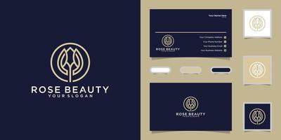 Beauty Rose Flower Logo und Visitenkarte vektor