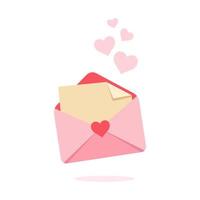 vektor illustration av en kärlek brev. perfekt för design element av hjärtans dag firande, förklaringar av kärlek till din partner, och meddelanden av fred.