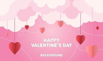 valentine dag bakgrund med hjärta kärlek form ikon och moln på topp vektor illustrationer eps10