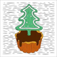 Fri handdragen Vector Christmas Pie Illustration