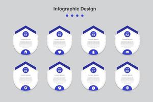 acht Schritte abstrakte Business-Infografik-Vorlage vektor