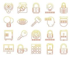 Passwort- und Sicherheitssymbole, geeignet für eine Vielzahl digitaler Kreativprojekte. vektor