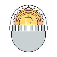 stjäla bitcoin ikon, lämplig för en bred räckvidd av digital kreativ projekt. vektor