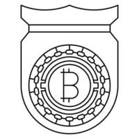 bitcoin-schutzsymbol, geeignet für eine breite palette digitaler kreativer projekte. vektor