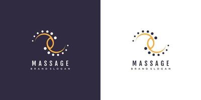 Massage-Logo mit Symbol-Vektorillustration des kreativen Ideenkonzeptdesigns vektor