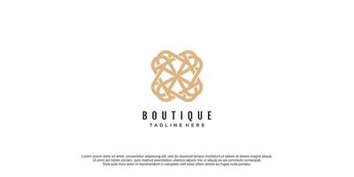 boutique logotyp med kreativ begrepp design ikon vektor illustration