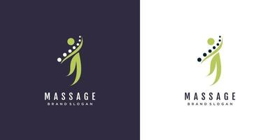 Massage-Logo mit Symbol-Vektorillustration des kreativen Ideenkonzeptdesigns vektor