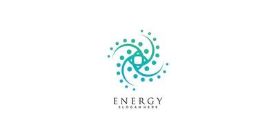 Energie-Logo mit Spinning-Icon-Design-Vektor-Illustration vektor
