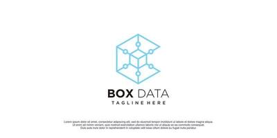 Box-Daten-Logo mit Symbol-Vektorillustration für kreatives Konzeptdesign vektor