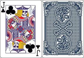 exklusive pokerspielkarten mit skeletten, jack club vektor