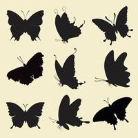 Vektor-Schmetterlings-Silhouetten verschiedener Arten vektor