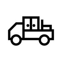 LKW mit Möbeln. lineares Symbol. Vektor-Illustration. vektor