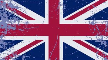 Storbritannien flagga i årgång stil för skriva ut och design.vector illustration. vektor