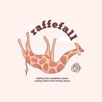 Illustration einer fallenden Giraffe vektor