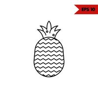 illustration av ananas linje ikon vektor