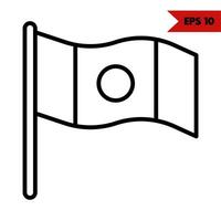 illustration av flagga linje ikon vektor