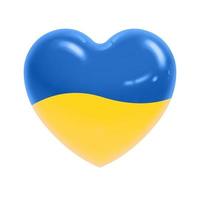realistisk teckning av en hjärta i de färger av de ukrainska flagga på en vit bakgrund för utskrift .vektor illustration. vektor