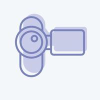 Icon-Filmkamera. im Zusammenhang mit Fotografie-Symbol. zweifarbiger Stil. einfaches Design editierbar. einfache Abbildung vektor