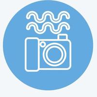 Symbol Unterwasserfotografie. im Zusammenhang mit Fotografie-Symbol. blaue augen stil. einfaches Design editierbar. einfache Abbildung vektor