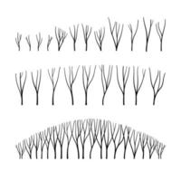 eine Reihe von Bäumen und Zweigen ohne Laub. glatte Linien. Vektor-Illustration vektor