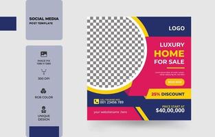 Luxus-Immobilien-Web-Banner Social-Media-Post-Haus-Immobilien-Firmenhaus-Verkauf vektor