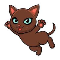 söt havana brun katt tecknad serie flygande vektor