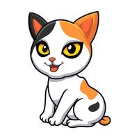 söt japansk bobtail katt tecknad serie vektor