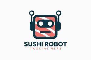 platt modern mall mister sushi robot logotyp vektor