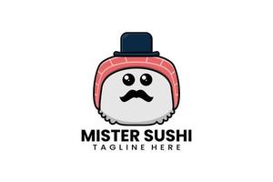 platt modern mall mister sushi logotyp vektor