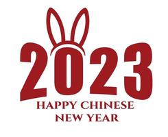 Lycklig kinesisk ny år 2023 år av de kanin röd abstrakt design vektor illustration med vit bakgrund