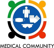 Logo-Vorlagenillustration der medizinischen Gemeinschaft. Das ist gut für die Medizin und die Menschheit vektor