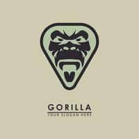 Vektorillustration eines Gorillas, der in einem Dreieck für ein Logo-Symbol brüllt vektor