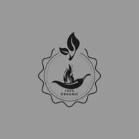 feuriges Chili in einem Kreis-Restaurant-Symbol-Logo vektor