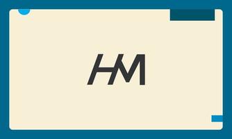 alfabetet bokstäver initialer monogram logotyp hm, mh, h och m vektor