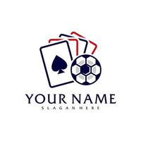 Fußball-Poker-Logo-Vektorvorlage, kreative Poker-Logo-Designkonzepte vektor