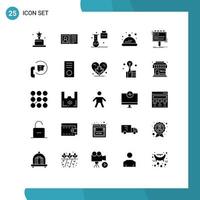 Stock Vector Icon Pack mit 25 Linienzeichen und Symbolen für die Erweiterung und Innovation von Werbung, Kleinkinder, Hut, Wissenschaftsportfolio, editierbare Vektordesignelemente