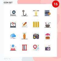 uppsättning av 16 kommersiell platt färger packa för radera data aktivitet bas styrka redigerbar packa av kreativ vektor design element