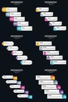 Machen Sie Ihre Präsentation ansprechender mit dem Vektor 6-Infografikpaket und den Zeitleisten