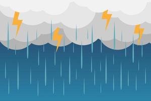 mulen moln, regn, åska vektor illustration