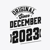 född i december 2023 retro årgång födelsedag, original- eftersom december 2023 vektor