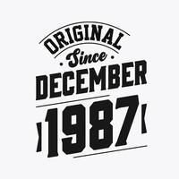 född i december 1987 retro årgång födelsedag, original- eftersom december 1987 vektor