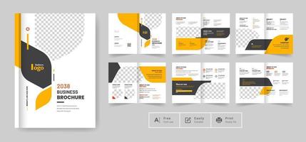 16 Seiten Business-Broschüre-Design-Vorlage kostenloser Vektor